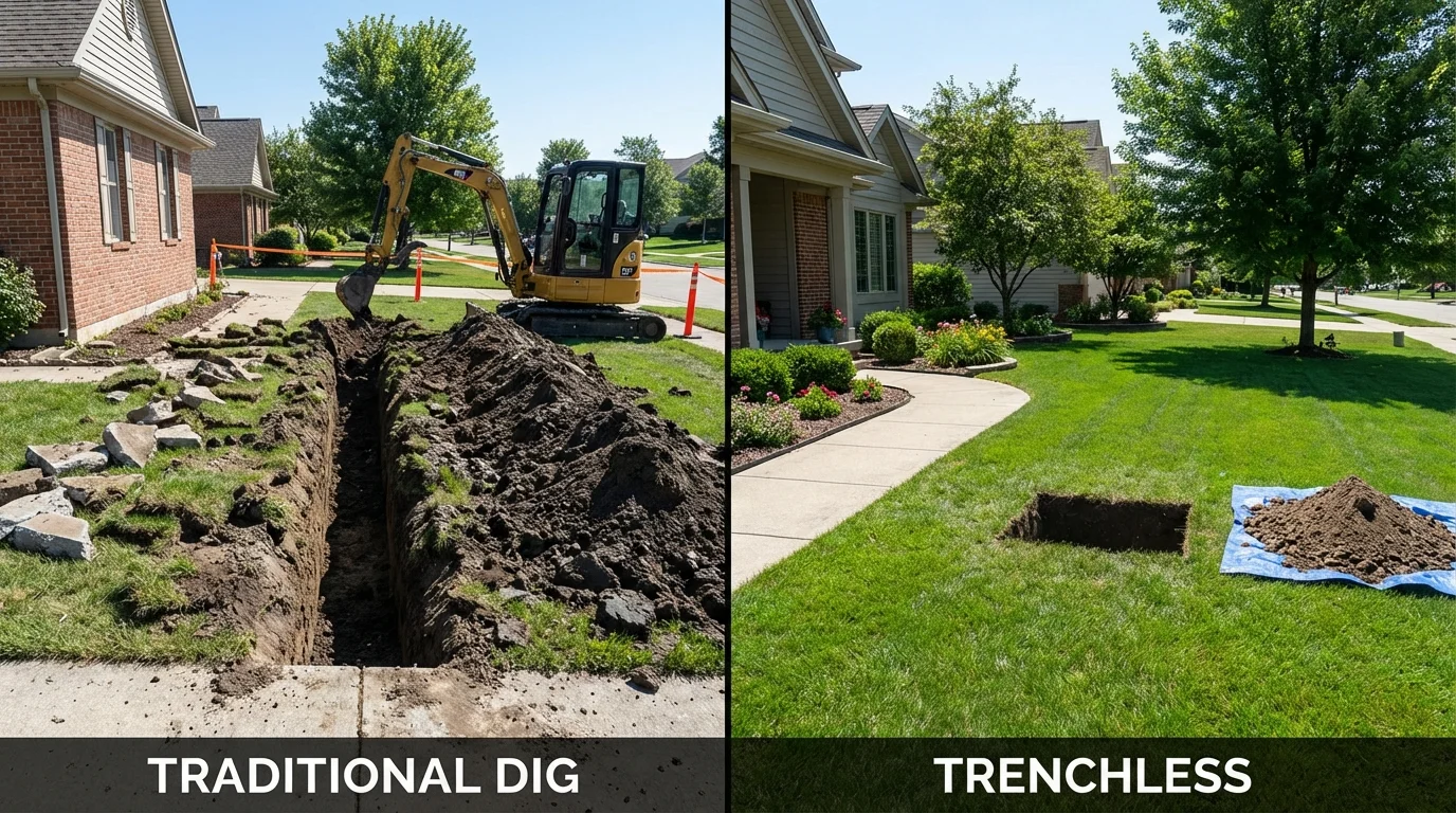 Trenchless sewer repair with minimal yard damage versus traditional excavation in Craig, CO
